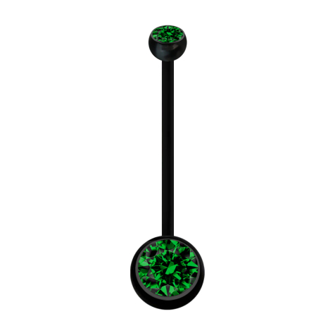 Banane Schwangerschaft schwarz mit zwei Kugeln Kristall grün