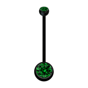 Gravidanza a banana nera con due palline verde cristallo