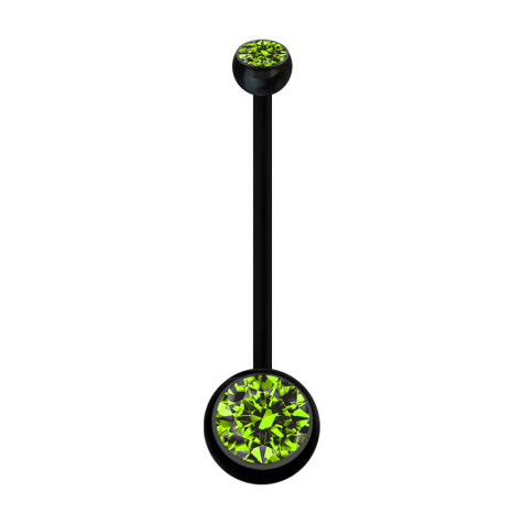 Banane Schwangerschaft schwarz mit zwei Kugeln Kristall hellgrün