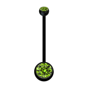 Banane grossesse noire avec deux boules cristal vert clair