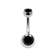 Banana silver with two black crystal balls