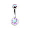Banana silver with two crystal balls multicolor