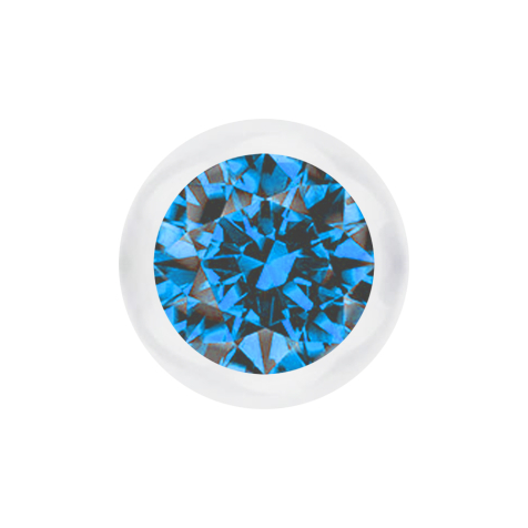 Boule transparente avec cristal bleu clair