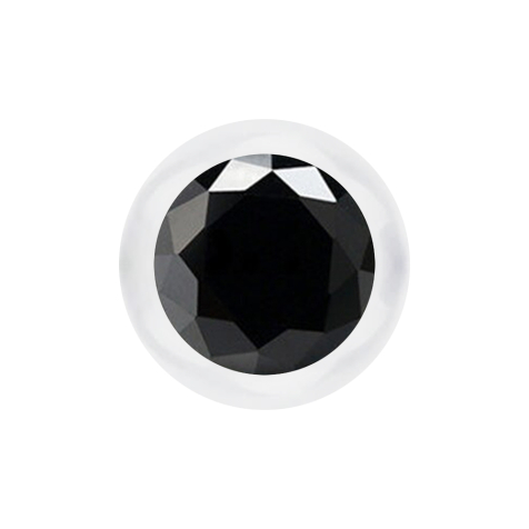 Boule transparente avec cristal noir