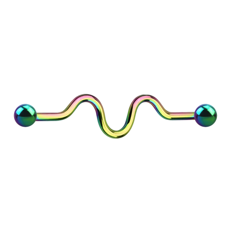 Barbell farbig zig zag mit zwei Kugeln