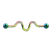 Barbell farbig zig zag mit zwei Kugeln