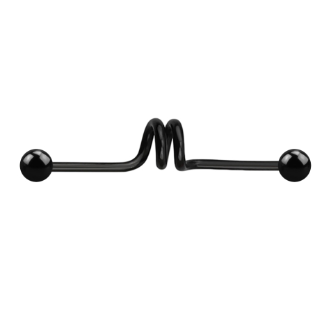 Barbell black twister with two balls