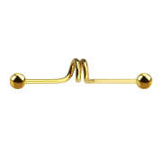 Barbell gold-plated twister with two balls