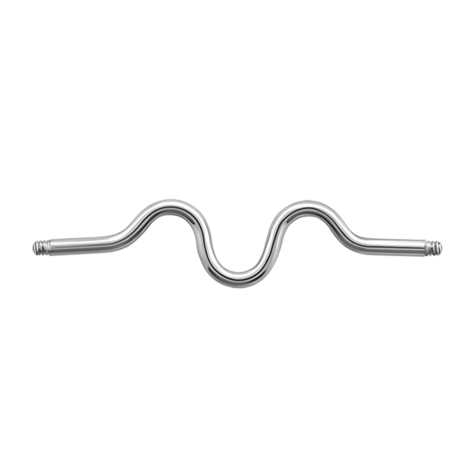 Barbell bar silver zig zag