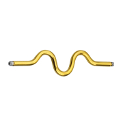 Barbell bar gold-plated zig zag