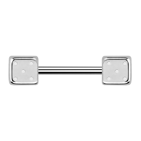 Barbell silber mit Würfel