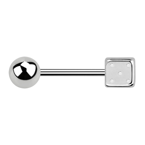 Micro Barbell argent avec boule et cube