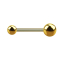 Gold-plated micro barbell with two balls