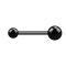 Micro barbell black with two balls