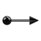Micro barbell black with ball and cone