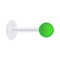 Micro labret transparent with ball neon green