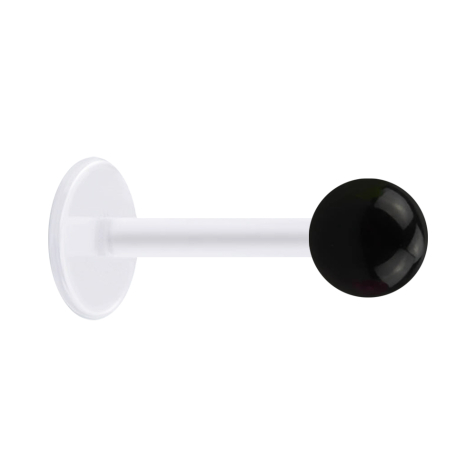 Micro Labret transparent avec boule noire