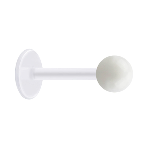 Micro Labret transparent avec boule blanche