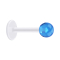 Micro labret transparent with ball light blue transparent