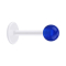Micro labret transparent with ball dark blue transparent