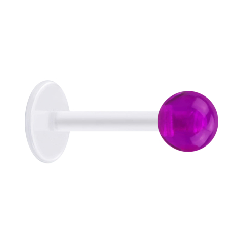 Micro Labret transparent mit Kugel violett transparent
