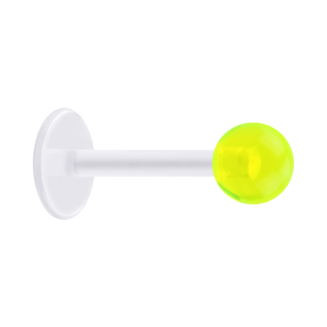 Micro labret transparent with ball green transparent