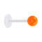 Micro labret transparent with ball orange transparent