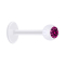 Micro Labret transparent avec boule et cristal fuchsia