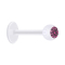 Micro labret transparent with ball and crystal pink