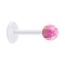 Micro labret transparent with ball opal pink