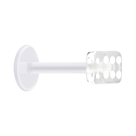 Micro Labret transparent mit Würfel transparent