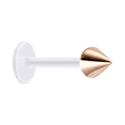 Micro labret trasparente con cono in oro rosa