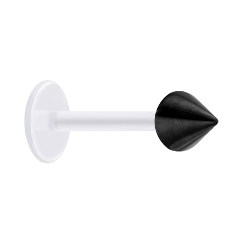 Micro labret trasparente con cono nero
