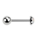 Micro Barbell argent avec boule et disque opale blanc