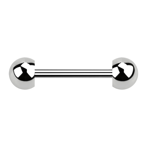 Barbell argent avec deux demi-sphères