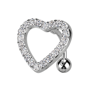 Banane silber mit Kugel und Herz mit Kristallen silber