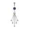 Banana silver with pendant five crystal needles tanzanite