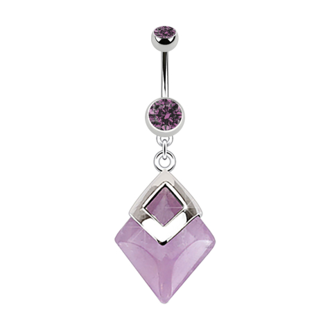 Banane argent avec pendentif améthyste