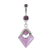 Banane argent avec pendentif améthyste