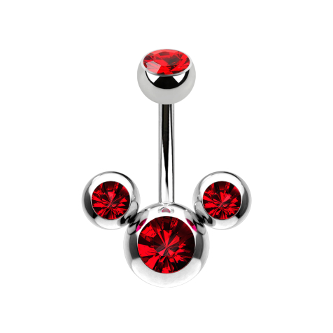 Banane silber Micky Maus mit Kristall rot