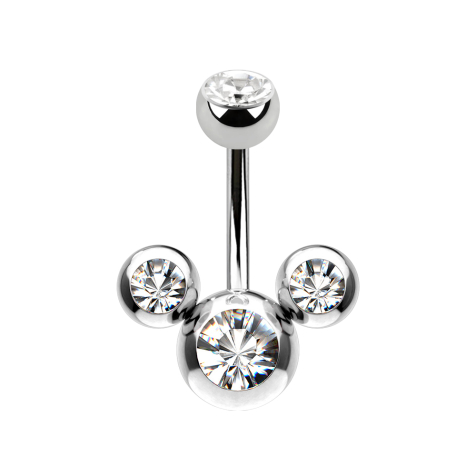 Topolino in argento Banana con cristallo dargento