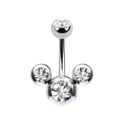 Topolino in argento Banana con cristallo dargento