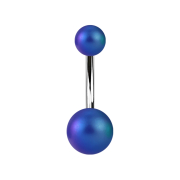 Banana silver with two balls pearlescent matt blue