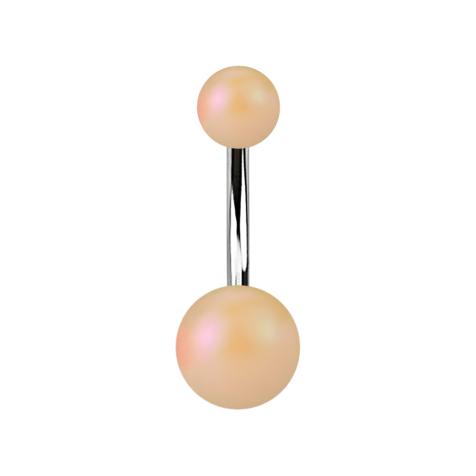 Banane argentée avec deux boules nacrées crème mates