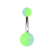 Banana silver with two balls two-tone green "Glow"