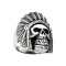 Ring silver Apache skull with crystal silver