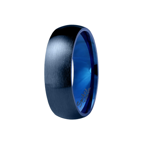 Ring dark blue brushed