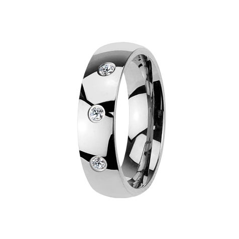 Ring silber mit drei Kristallen