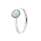 Ring silber mit flachem Opal weiss