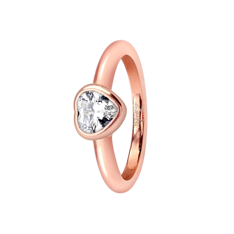 Ring rosegold mit Herzkristall